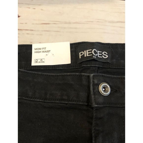 ASOS Pieces Mom Highwaist Slim Black Jeams  50 waist plus size 28 - Picture 5 of 6